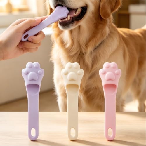 Silicone pet toothbrush 3-pack for dogs and cats